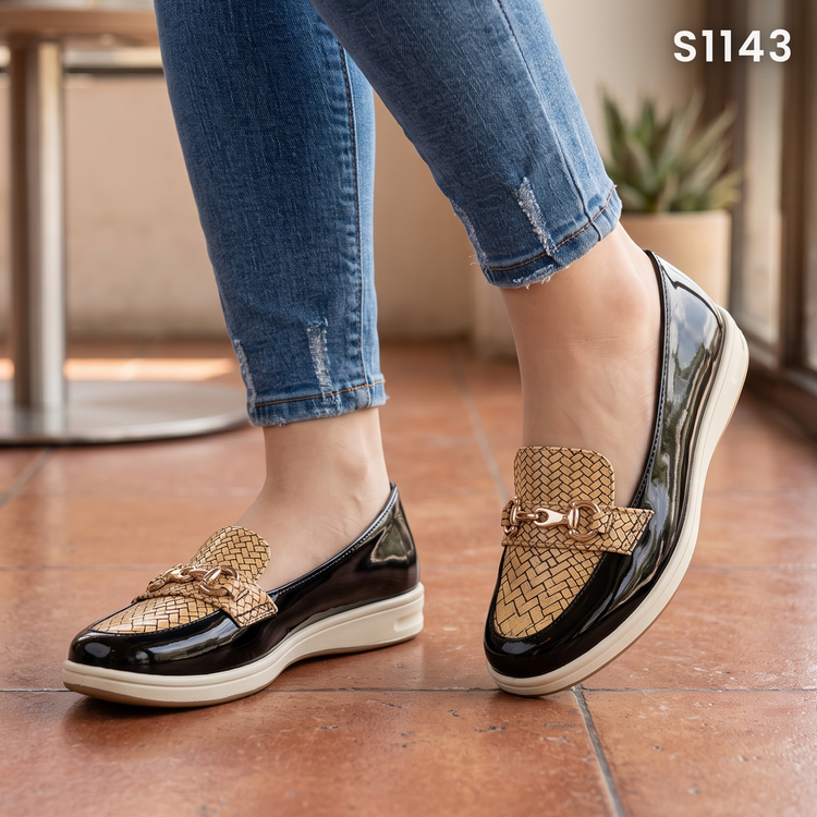 Mocasines Charol con Hebilla Trenzada – Modelo Carmela – Musa Shoes Honduras