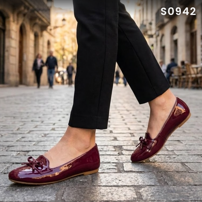 Flats de Charol con Moño Frontal — Modelo Casandra