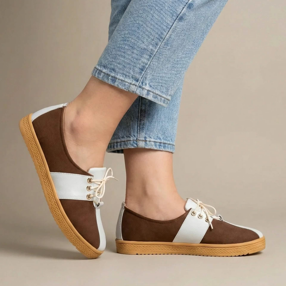 Zapatos Oxford de Cordones Bicolor — Modelo Delfina