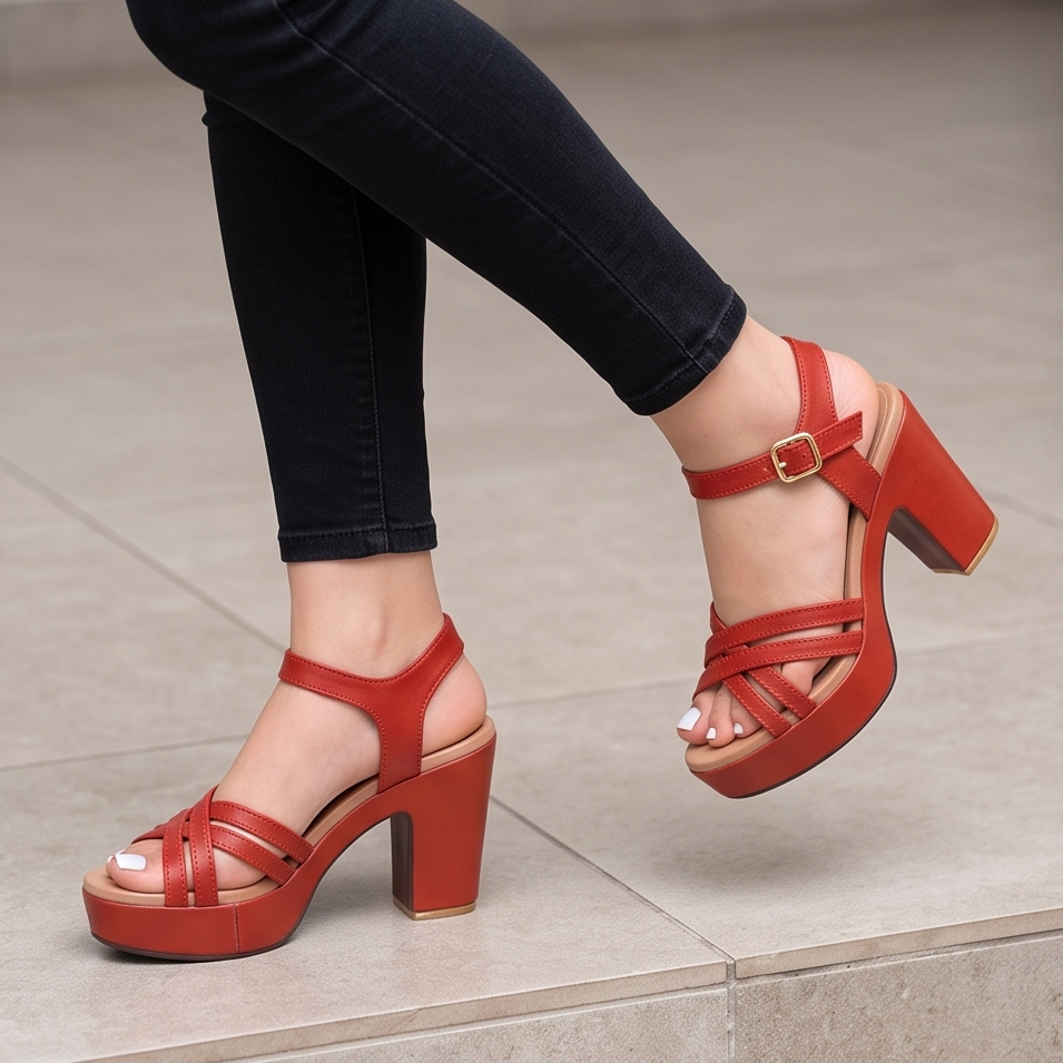 Sandalias de Plataforma con Tiras Cruzadas — Modelo Sofia