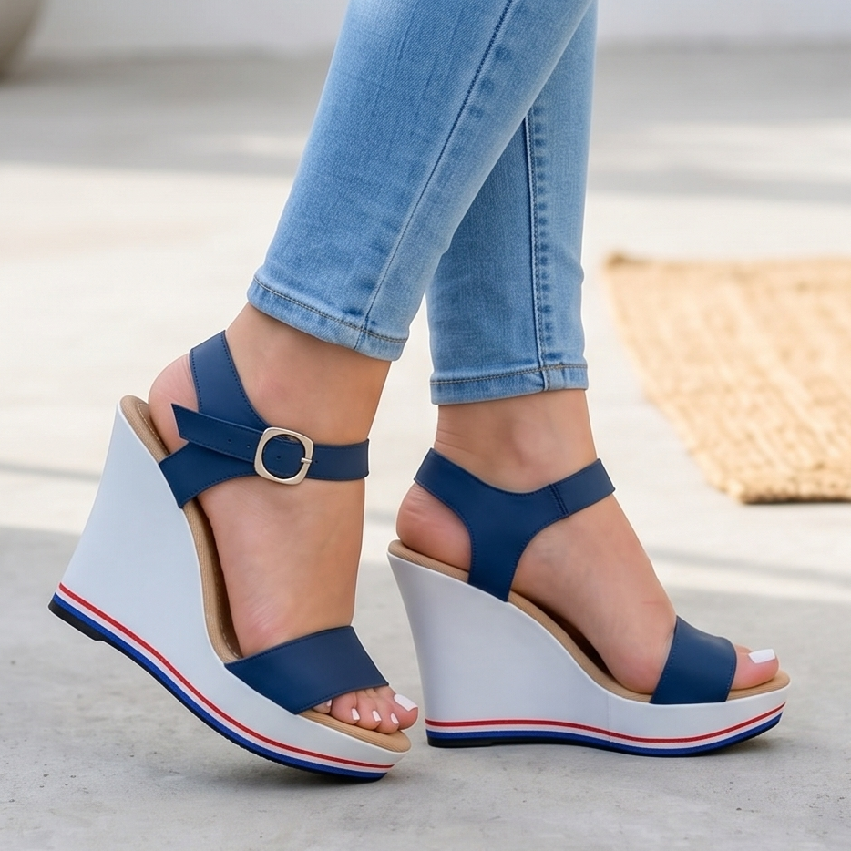 Sandalias de Cuerina con Plataforma — Modelo Sibila
