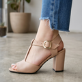 Sandalias de Hebilla con Tacón Grueso — Modelo Sara
