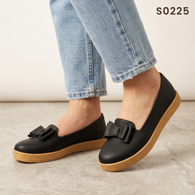 Mocasines de Cuerina con Moño — Modelo Colette