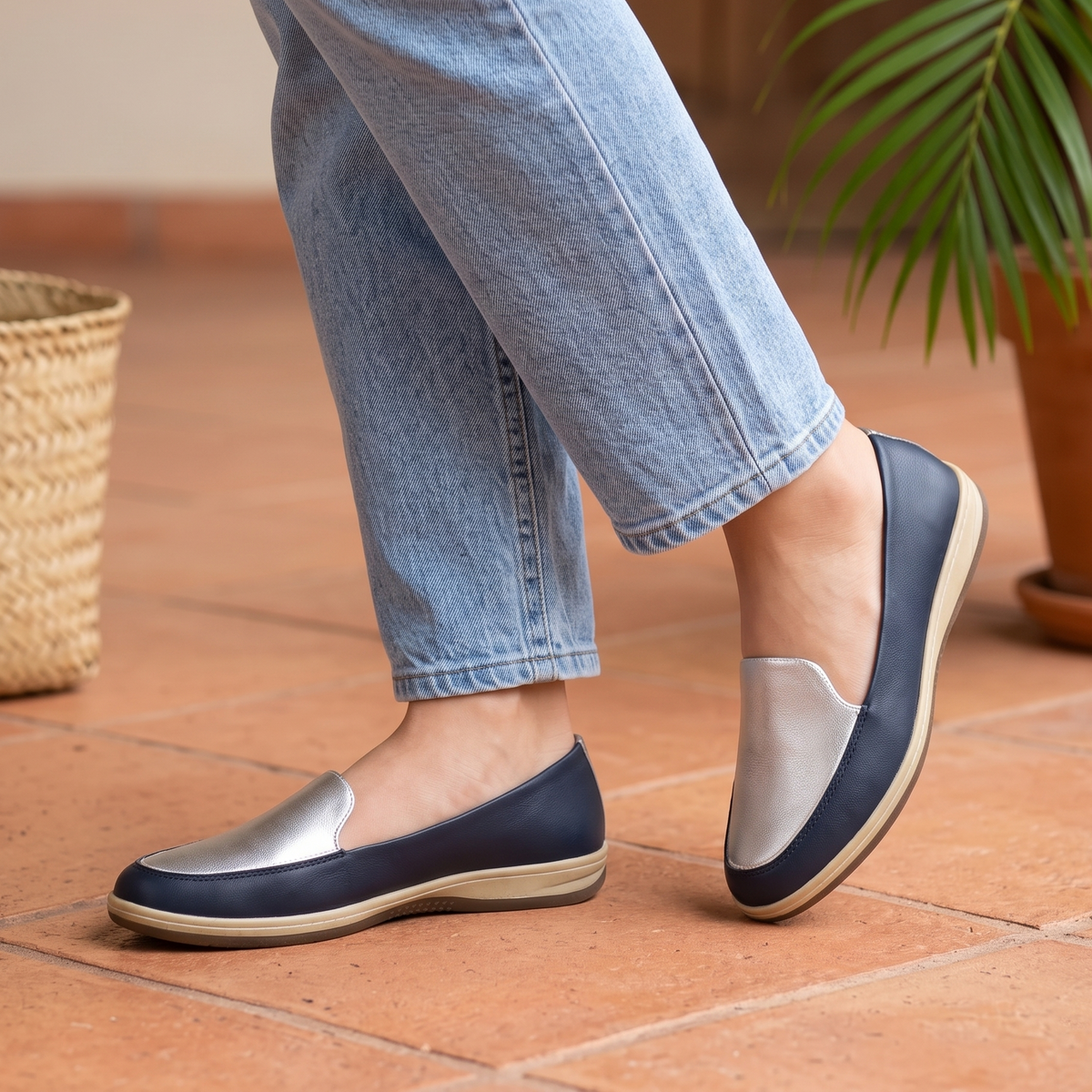 Mocasines Bicolor con Suela Sperry — Modelo Patricia