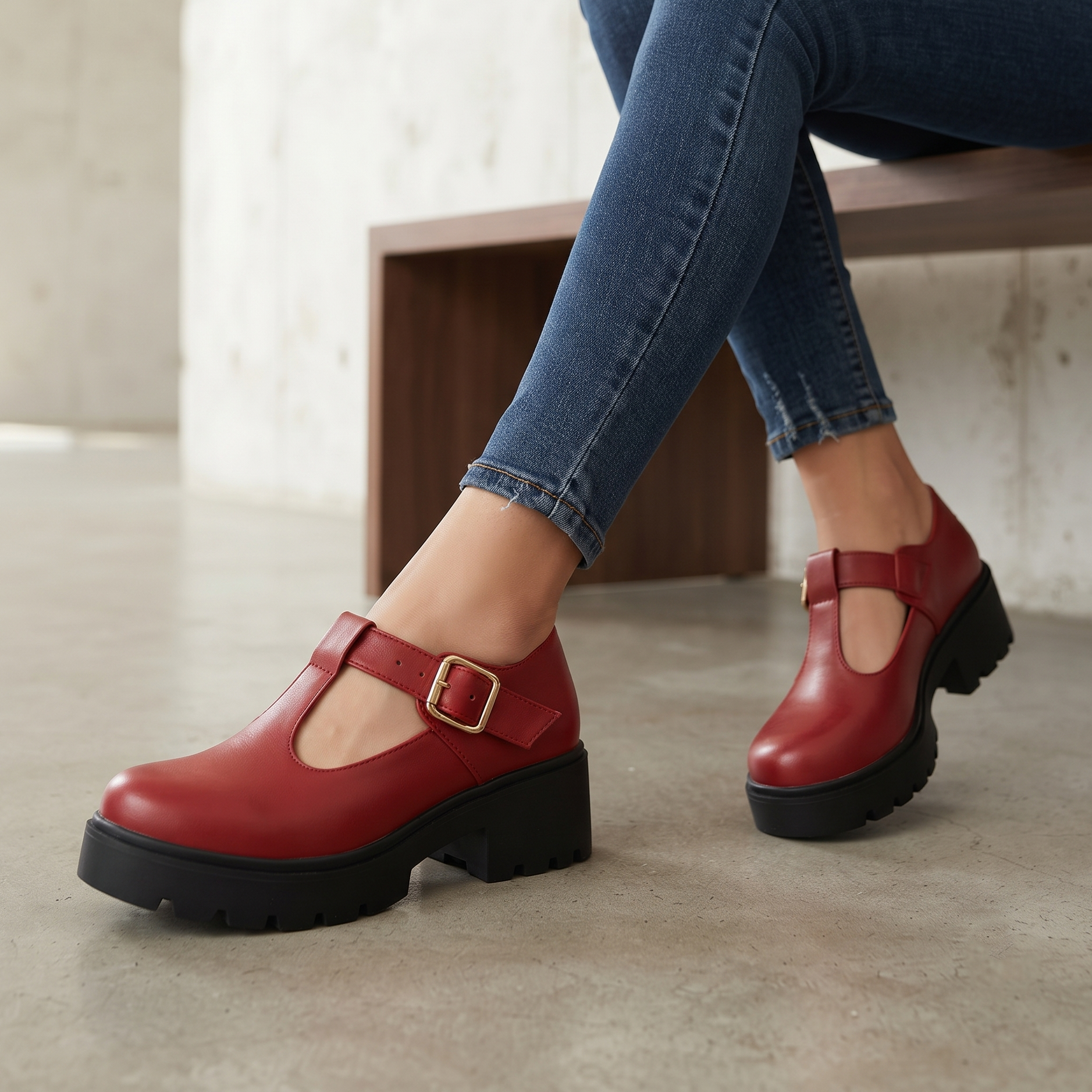 Zapatos Mary Jane con Plataforma — Modelo Ximena