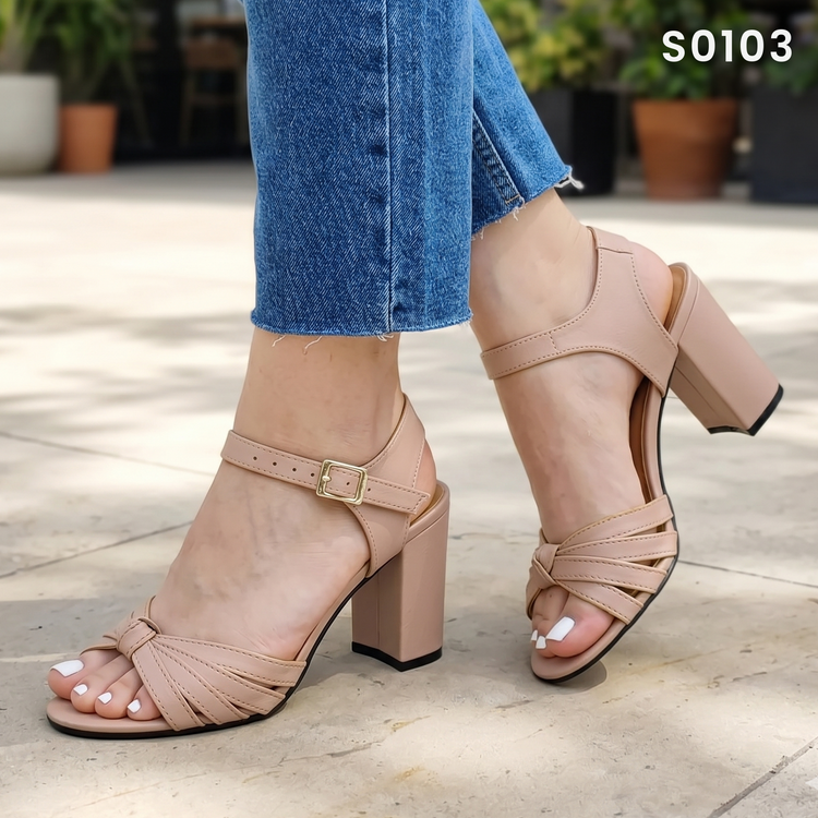 Sandalias de Fajas Cruzadas con Tacón — Modelo Otilia