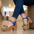 Sandalias de Faja Trenzada con Plataforma — Modelo Tessa