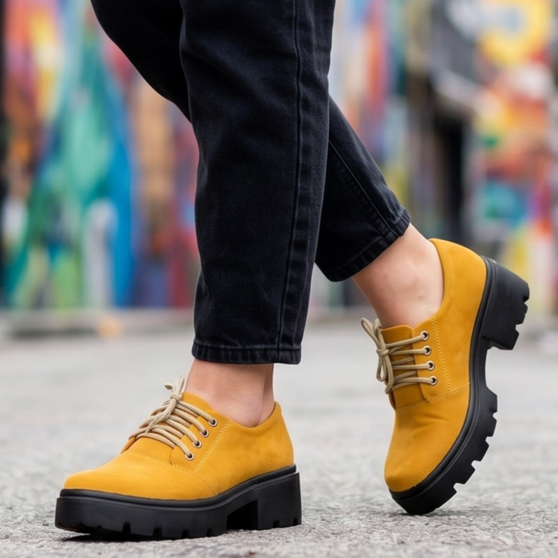 Zapatos de Gamuza con Cordones — Modelo Cecilia
