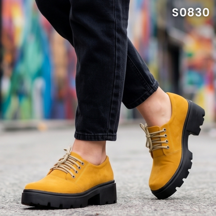 Zapatos de Gamuza con Cordones — Modelo Cecilia