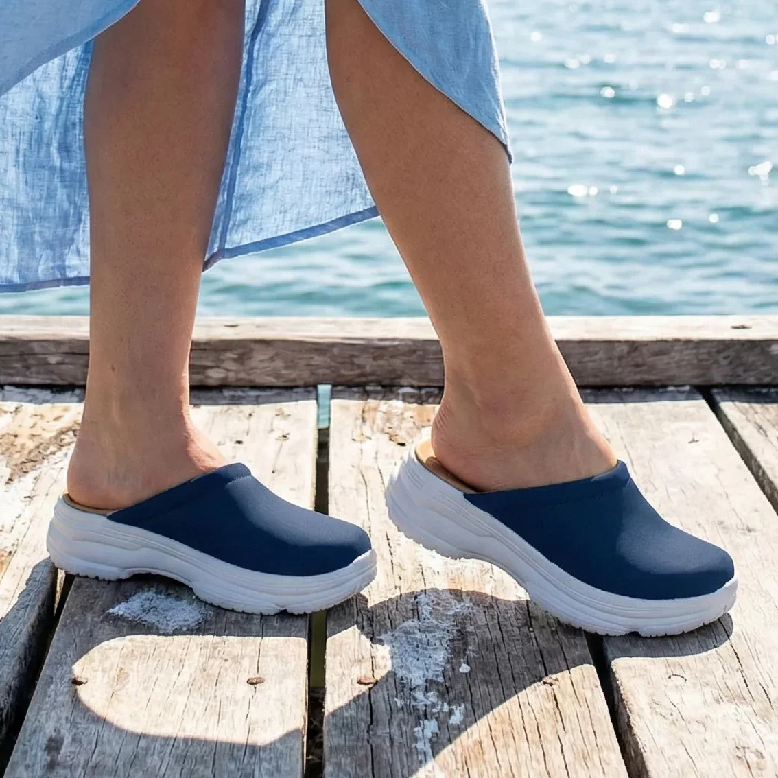 Mules de Neopreno con Suela Gruesa — Modelo Oriana
