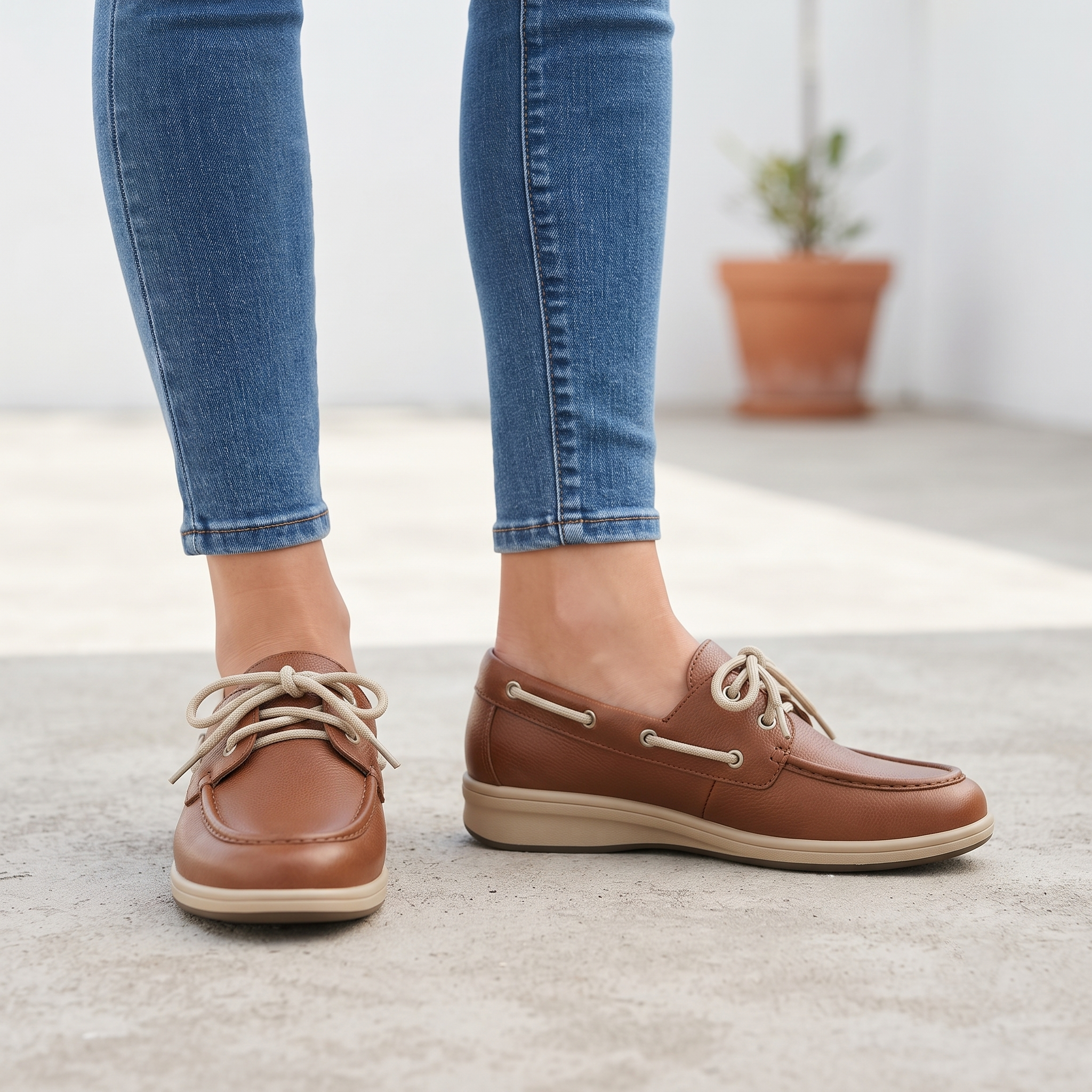 Mocasines Nauticos con Cordones — Modelo Camila