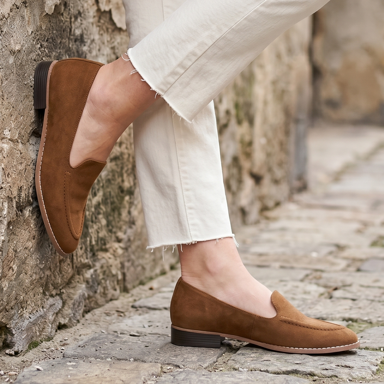 Mocasines de Gamuza Estilo Loafer — Modelo Vela