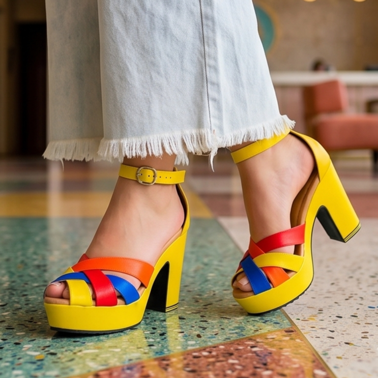 Sandalias de Tiras Trenzadas con Plataforma — Modelo Ana Paula
