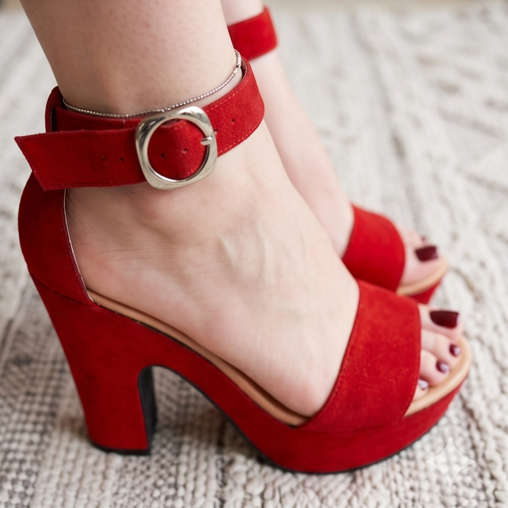 Sandalias de Gamuza con Plataforma — Modelo Encanto