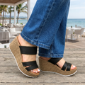 Sandalias de Plataforma con Tres Fajas — Modelo Coral