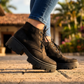 Botines de Gamuza con Suela Tractor — Modelo Maria Jose