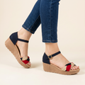 Sandalias con Plataforma y Faja Trenzada — Modelo Maria Luisa
