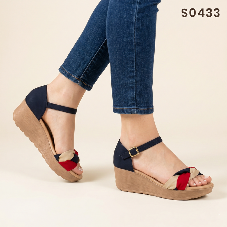 Sandalias con Plataforma y Faja Trenzada — Modelo Maria Luisa