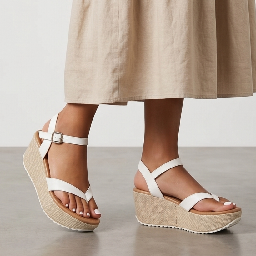 Sandalias de Plataforma con Hebilla — Modelo Doris