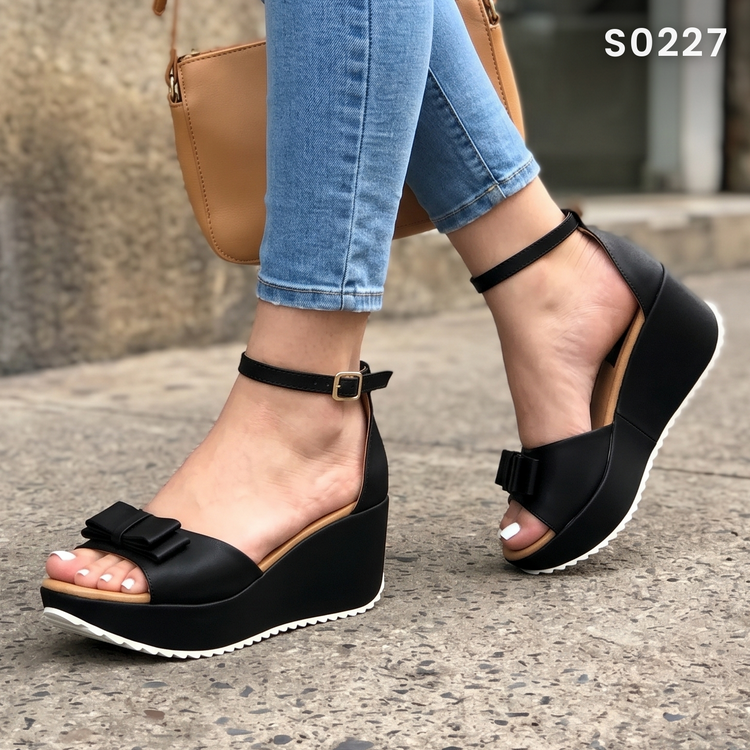Sandalias de Plataforma con Moño — Modelo Ilse