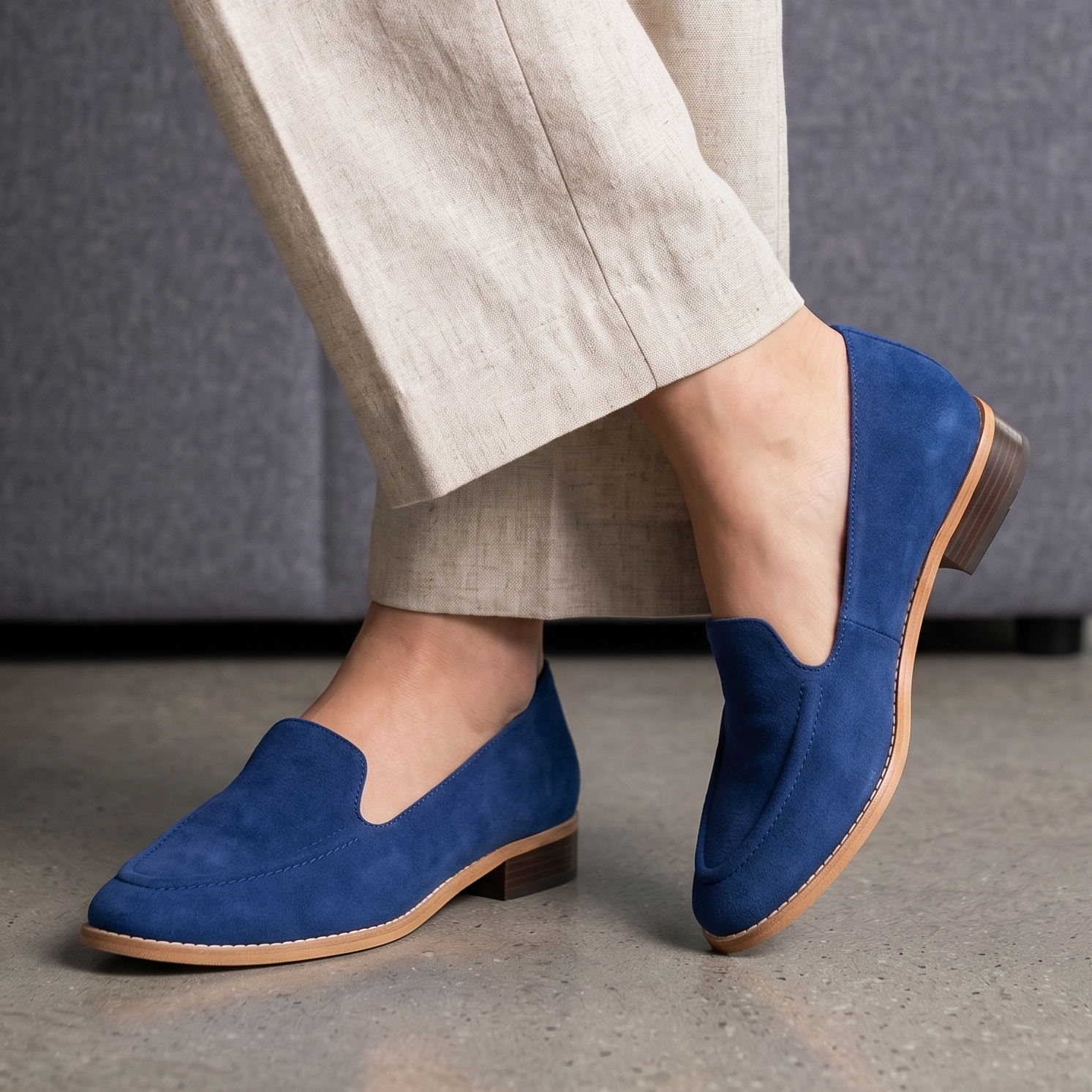 Mocasines de Gamuza Estilo Loafer — Modelo Vela