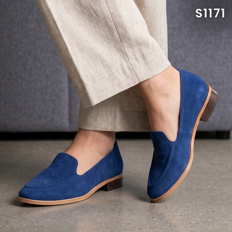 Mocasines de Gamuza Estilo Loafer — Modelo Vela