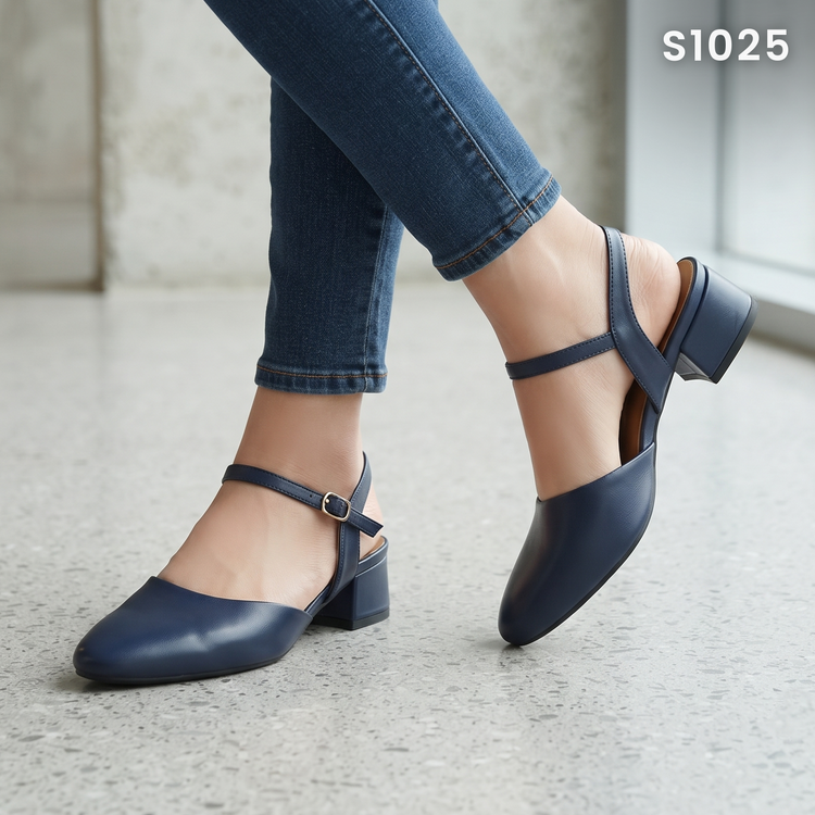 Zapatos de Tacón Grueso con Correa — Modelo Palma