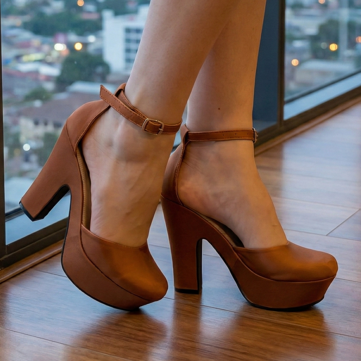 Zapatos de Plataforma con Tobillera — Modelo Milena