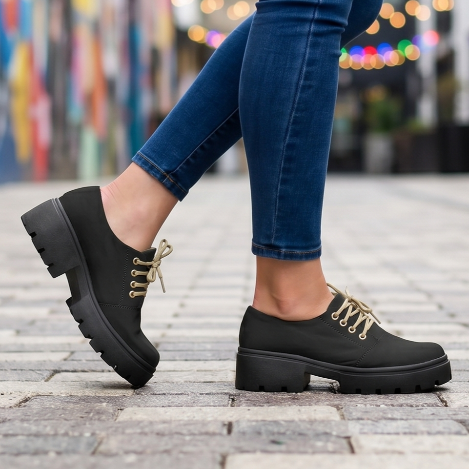 Zapatos de Gamuza con Cordones — Modelo Cecilia