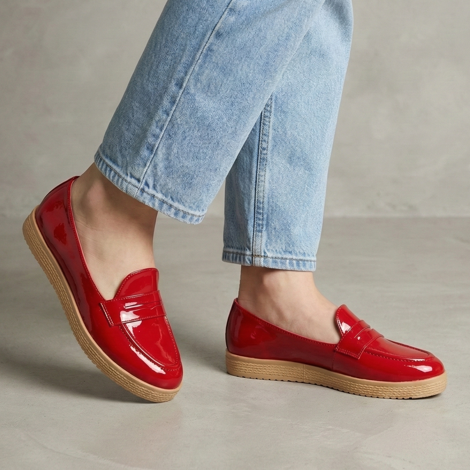 Mocasín Classic Daily: Charol Premium con Suela Confort (El Best Seller) Rojo / 35 / Estándar Zapatos bajitos