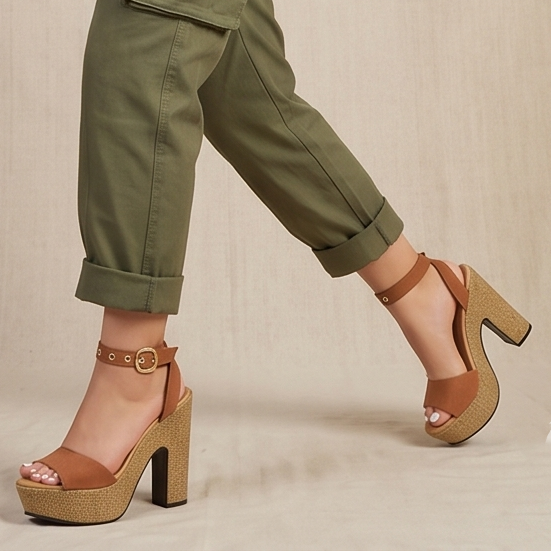 Sandalias de Gamuza con Plataforma — Modelo Yolanda