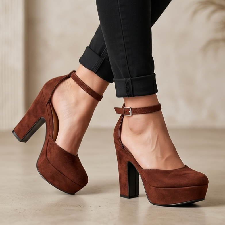 Zapatos de Gamuza con Plataforma — Modelo Gabriela