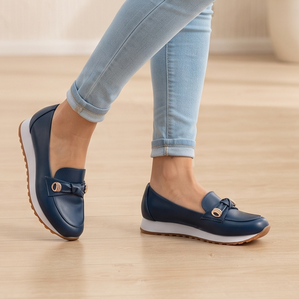 Mocasines con Moño y Hebilla Metálica — Modelo Murano