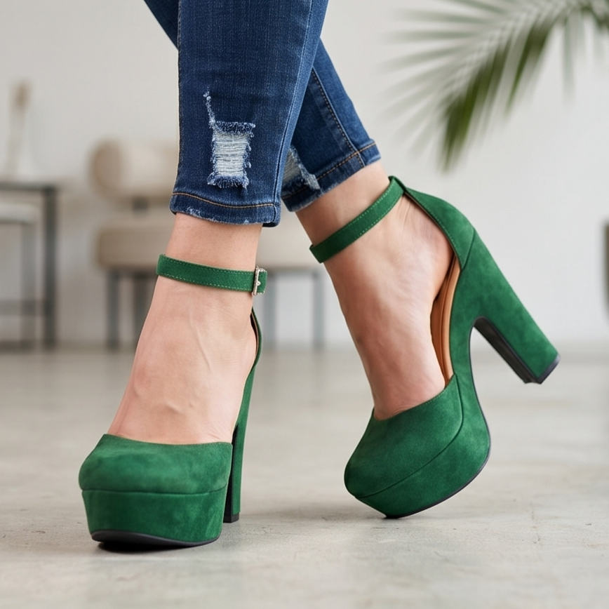 Zapatos de Gamuza con Plataforma — Modelo Gabriela