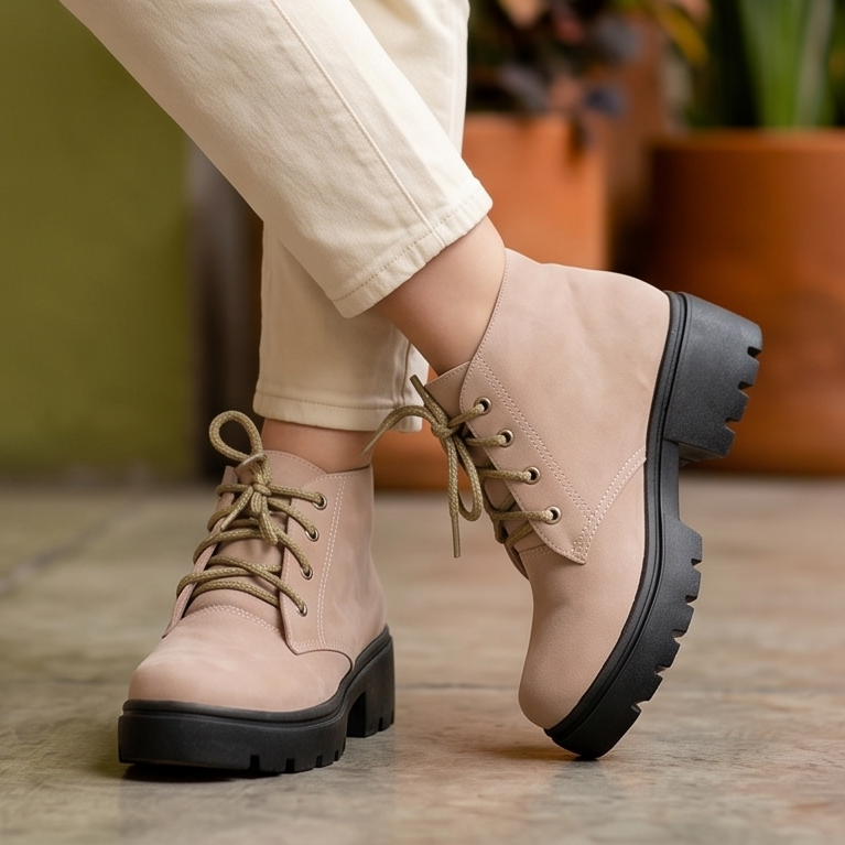 Botines de Gamuza con Cordones — Modelo Barbara