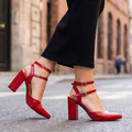 Sandalias Charol con Doble Correa — Modelo Aria