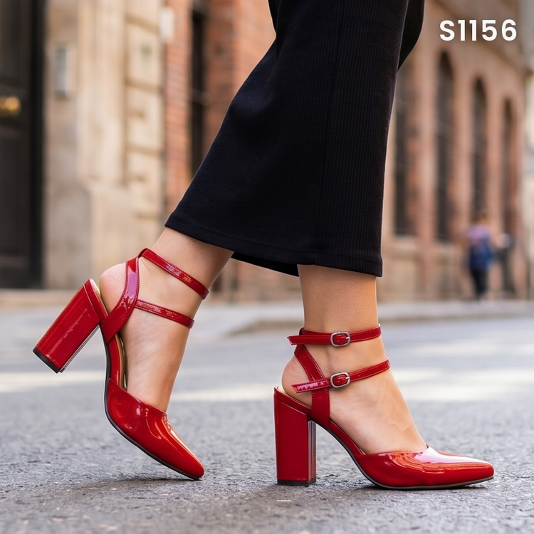 Sandalias Charol con Doble Correa — Modelo Aria