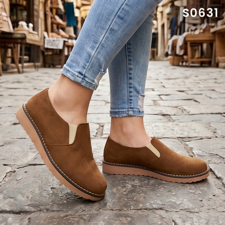 Zapatos de Gamuza con Elastico — Modelo Siena