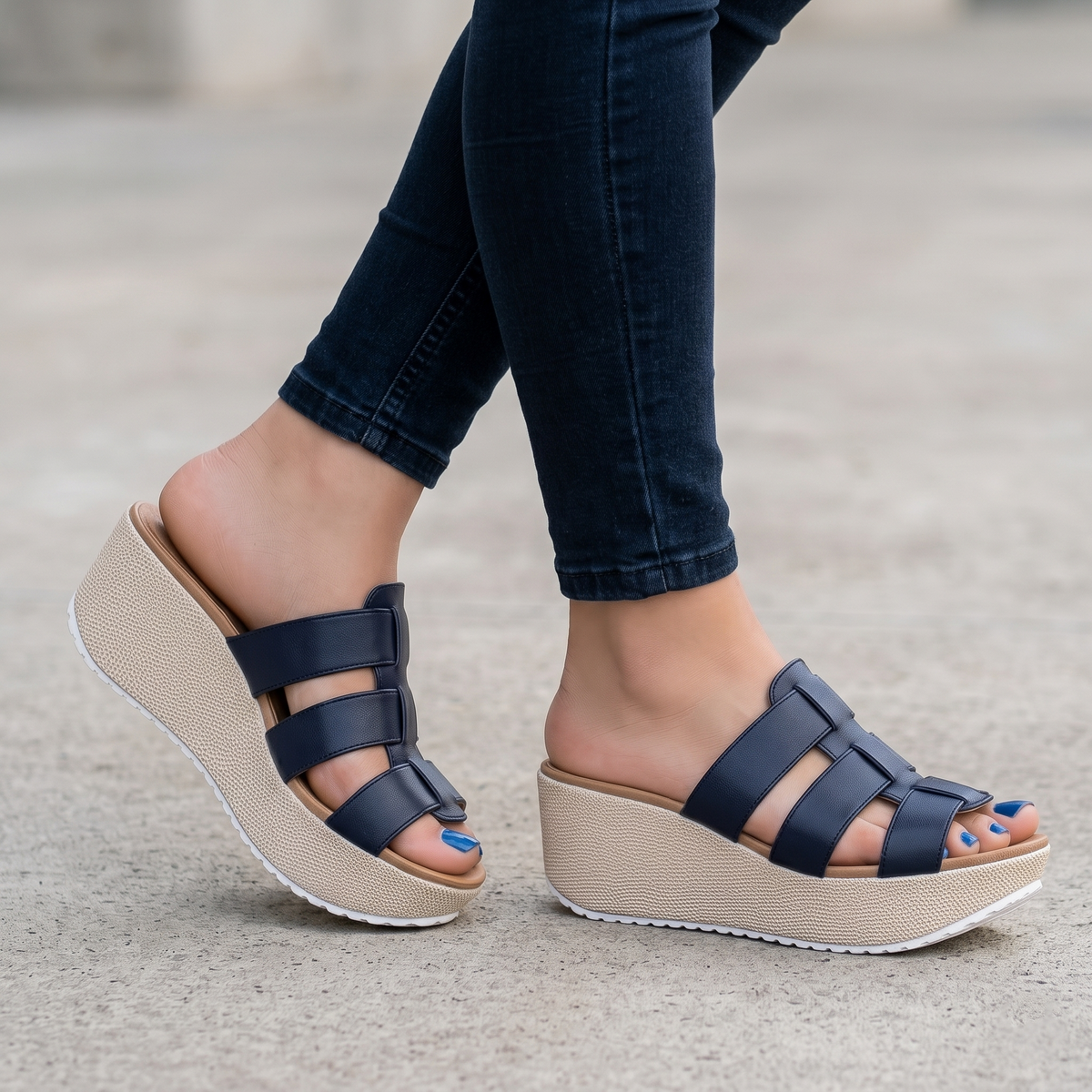 Sandalias de Plataforma con Fajas Tejidas — Modelo Amapola