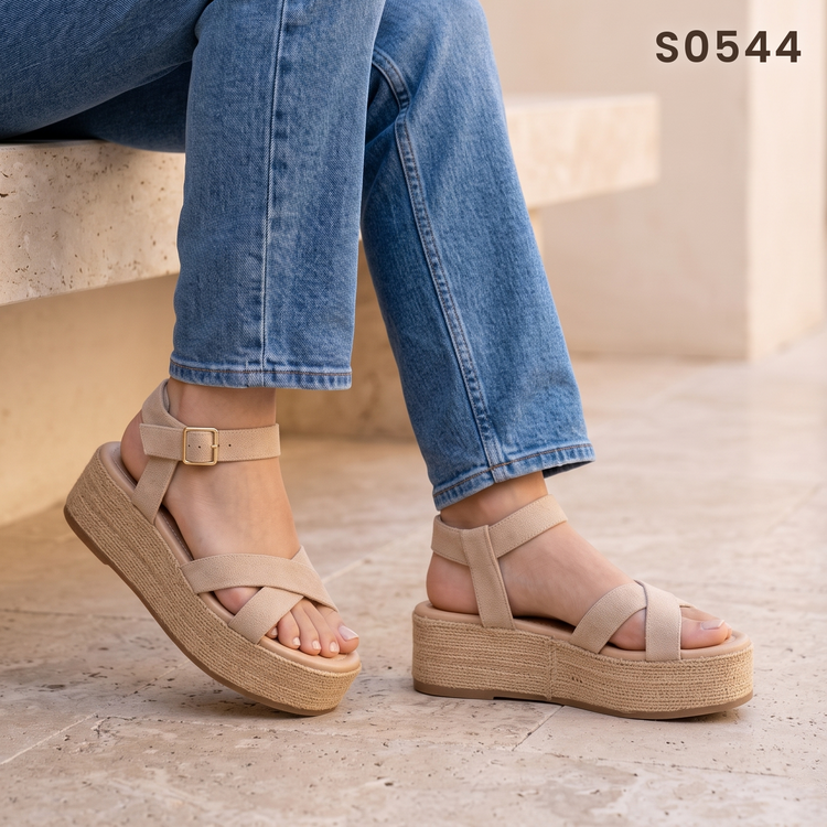 Sandalias de Plataforma Tiras Cruzadas — Modelo Edith