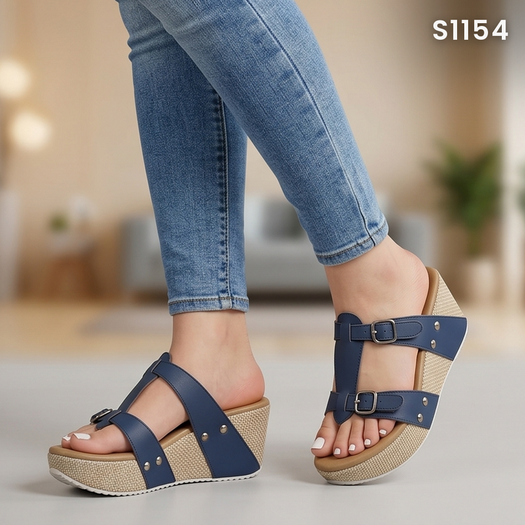 Sandalias de Plataforma con Doble Hebilla — Modelo Ofelia