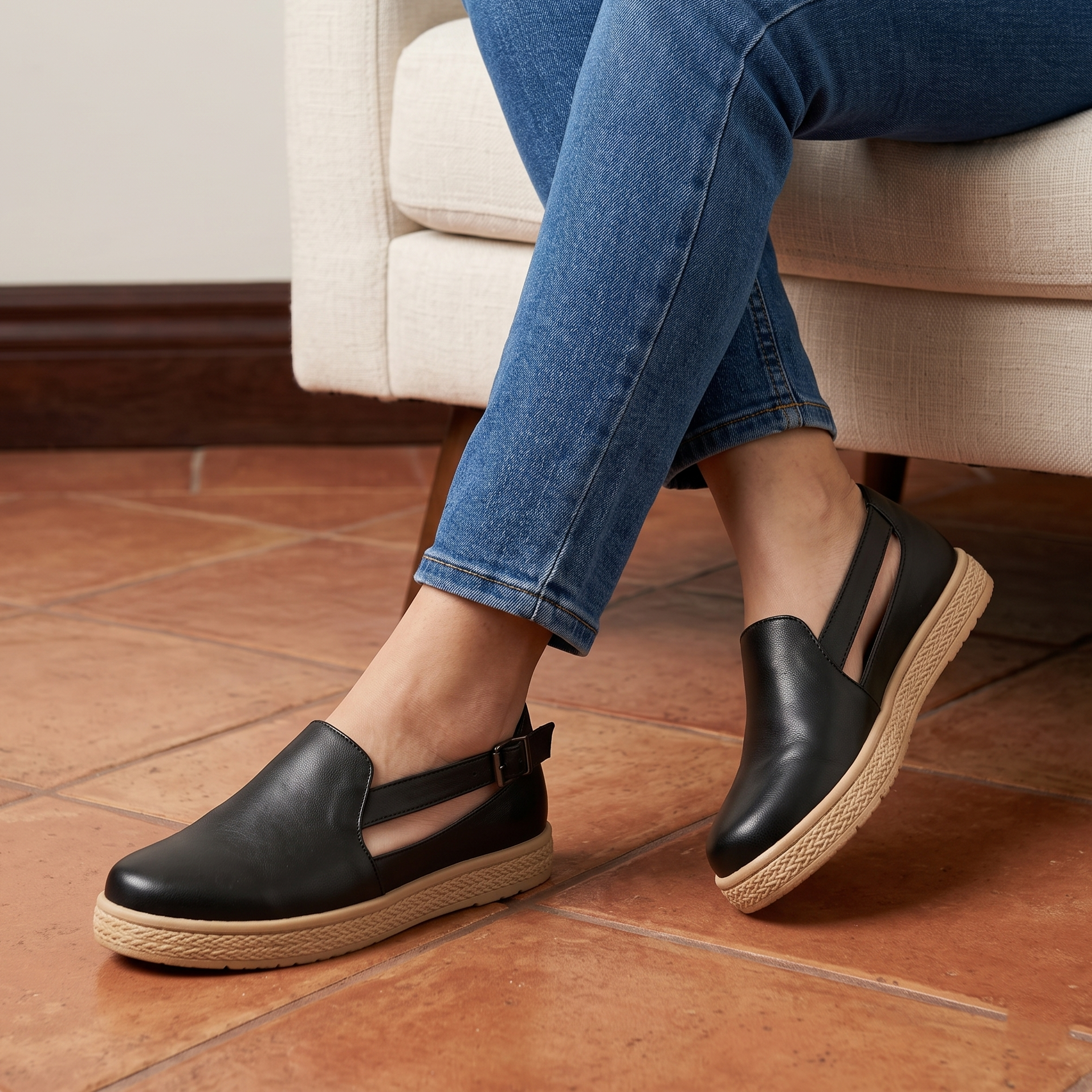 Mocasines con Hebilla y Plataforma — Modelo Keila