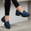 Mocasines de Gamuza con Plataforma — Modelo Eva