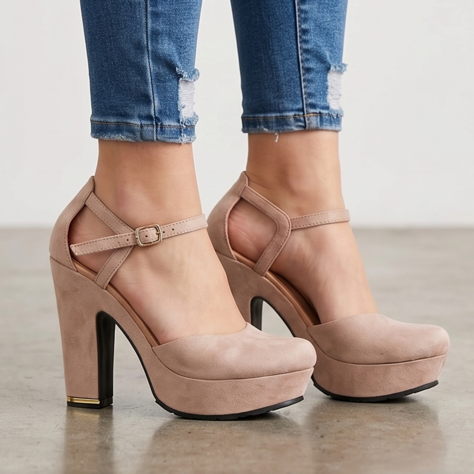 Zapatos de Tacón Grueso con Plataforma — Modelo Ayelen