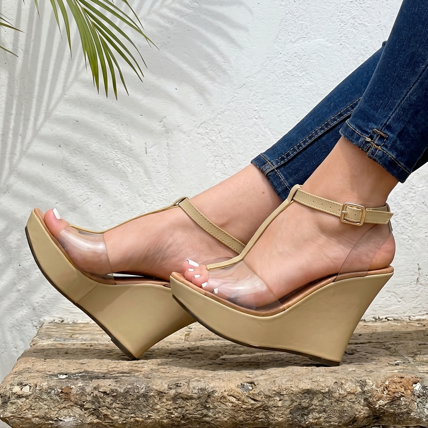 Sandalias de Plataforma con Transparencias — Modelo Ana Lucia
