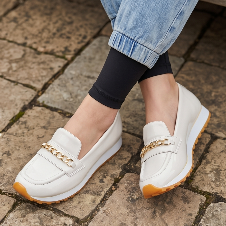 Mocasines de Charol con Cadena — Modelo Nicole