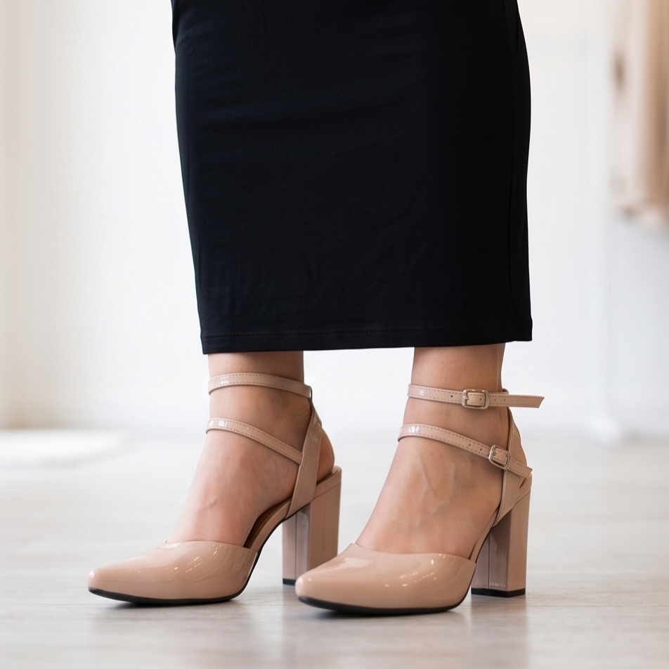 Sandalias Charol con Doble Correa — Modelo Aria