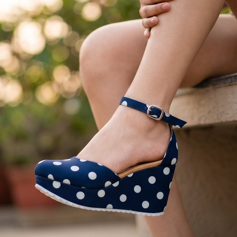 Plataformas de Lunares con Tobillera — Modelo Ramona
