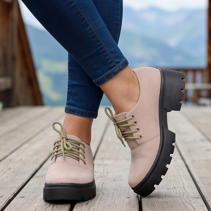 Zapatos de Gamuza con Cordones — Modelo Cecilia