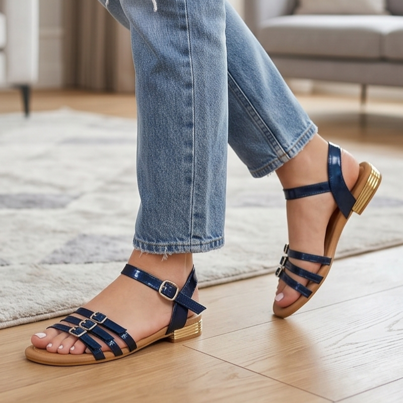 Sandalias de Fajas con Hebillas — Modelo Caia